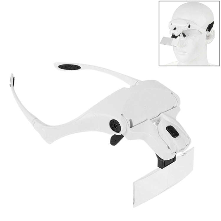 5 Lens 1.0X-3.5X Loupe Glasses Bracket Headband Magnifier with 2 LED Lights Eye Magnification Gog...