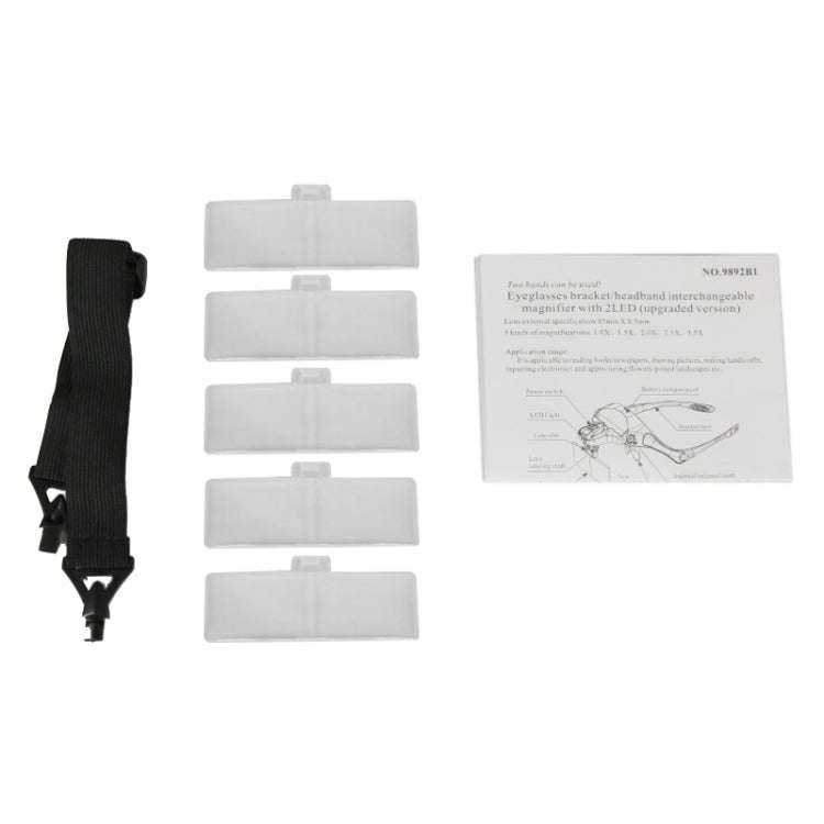 5 Lens 1.0X-3.5X Loupe Glasses Bracket Headband Magnifier with 2 LED Lights Eye Magnification Gog...