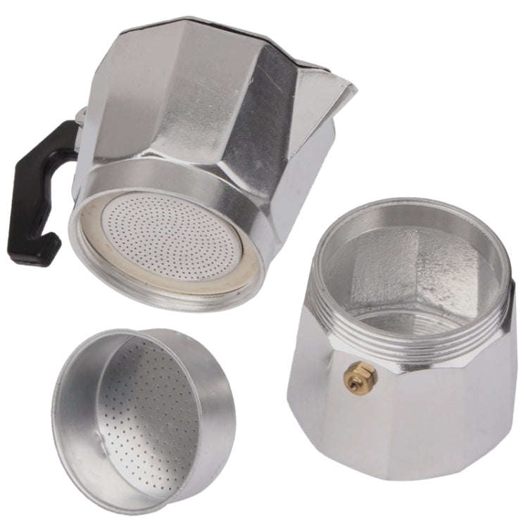 High Quality Aluminum Moka Coffee Maker Espresso Coffee Pot(Silver)
