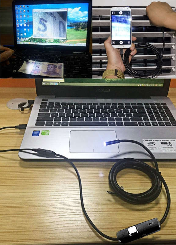 Waterproof Micro USB Endoscope Snake Tube Inspection Camera with 6 LED for OTG Android Phone, Len...