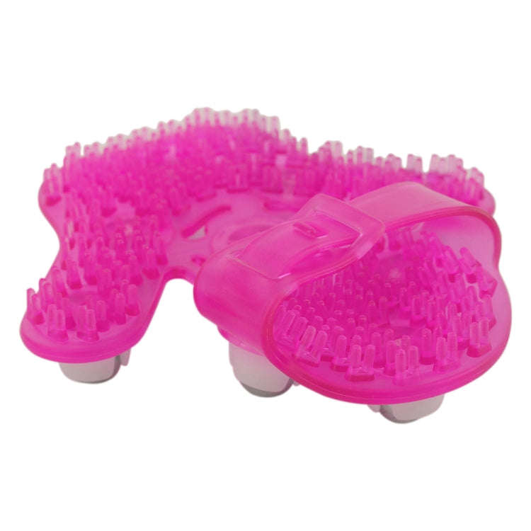 Thickened Palm-shaped Handheld Ball Meridian Massager(Magenta)