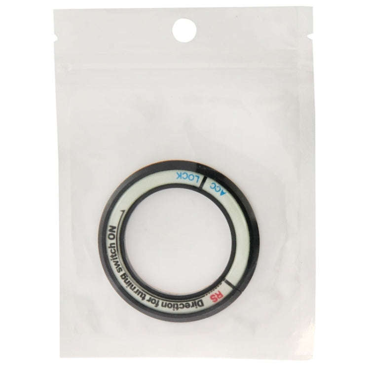 Fluorescent Aluminum Alloy Ignition Key Ring, Inside Diameter: 3.4cm(Black)