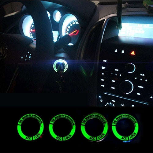 Fluorescent Aluminum Alloy Ignition Key Ring, Inside Diameter: 3.4cm(Black)