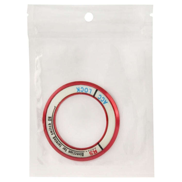 Fluorescent Aluminum Alloy Ignition Key Ring, Inside Diameter: 3.4cm(Red)