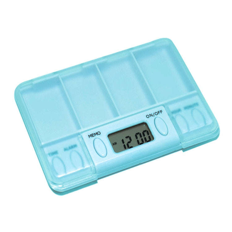 Portable Transparent Travel Pills Reminder Multi-Alarm(Baby Blue)