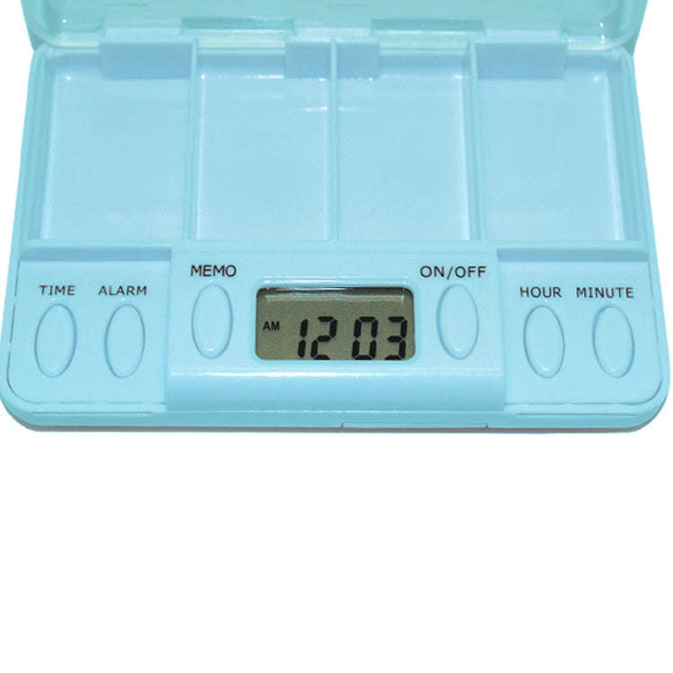 Portable Transparent Travel Pills Reminder Multi-Alarm(Baby Blue)
