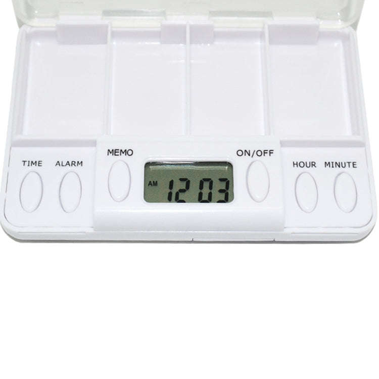 Portable Transparent Travel Pills Reminder Multi-Alarm(White)