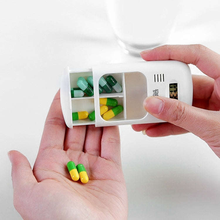 Smart portable Multi-Alarm Timer Pills Reminder Medicine Box(White)