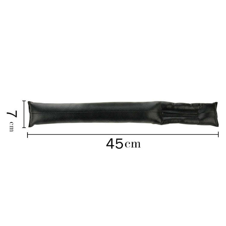 2 PCS Leather Car Seat Gap Filler, Size: 45x7x4.5cm(Black)