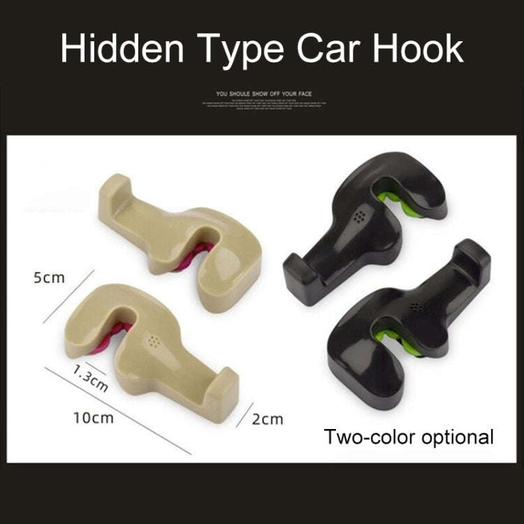 1 Pair Hidden Type Car Hook(Khaki)