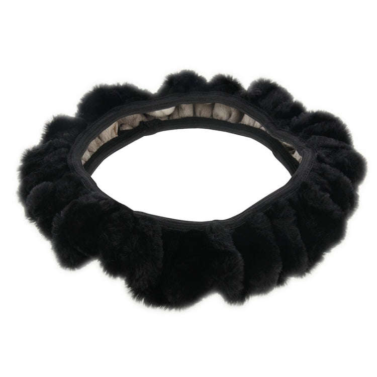 Universal Premium Soft Short Plush Winter Car Steering Wheel Cover, For 36-38cm steering wheel(Bl...