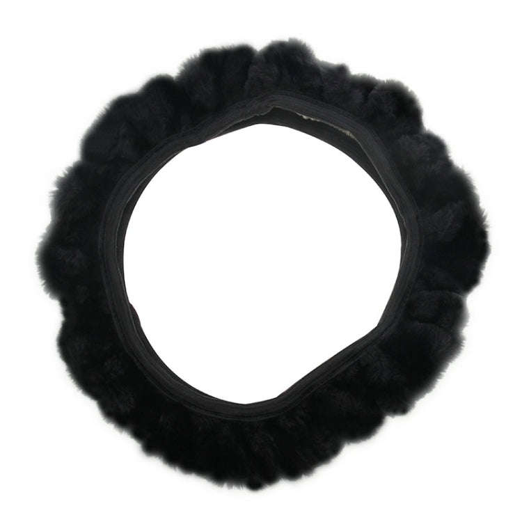 Universal Premium Soft Short Plush Winter Car Steering Wheel Cover, For 36-38cm steering wheel(Bl...
