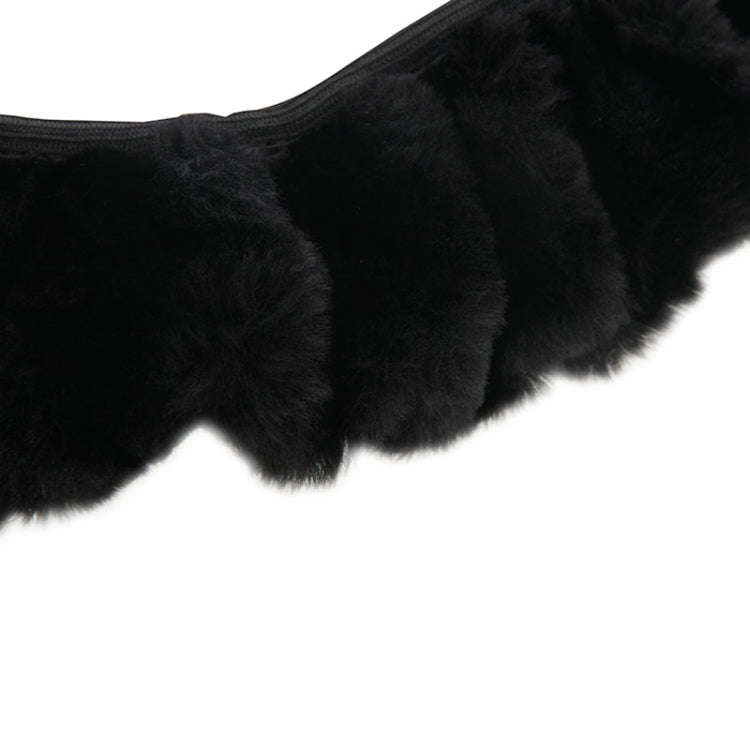 Universal Premium Soft Short Plush Winter Car Steering Wheel Cover, For 36-38cm steering wheel(Bl...