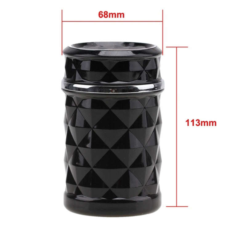 Diamond Facets Car Ashtray with LED Light(Black)