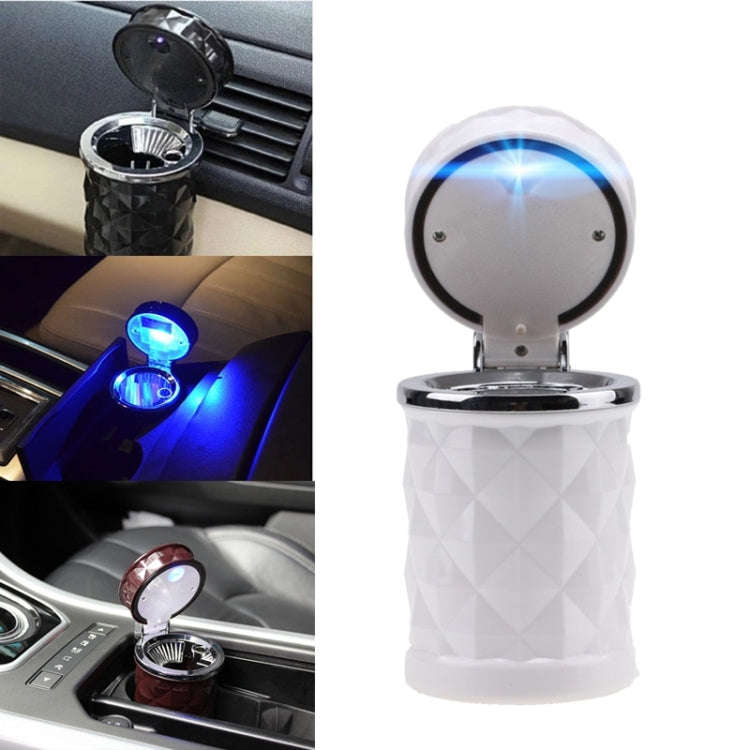 Diamond Facets Car Ashtray with LED Light(White)