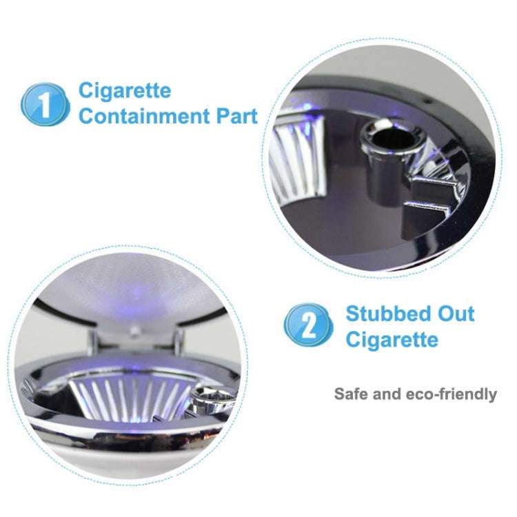 Diamond Facets Car Ashtray with LED Light(White)