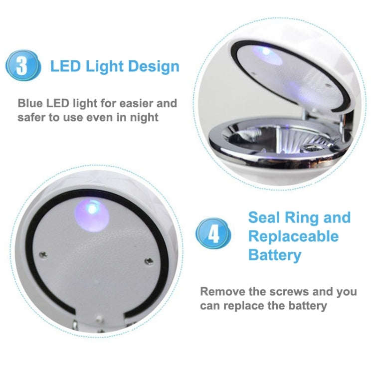 Diamond Facets Car Ashtray with LED Light(White)