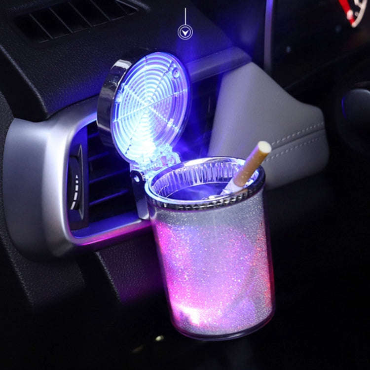 Portable 7 Color LED Light Car Automobile Ashtray Cigarette Holder, Size: 66 x 99 mm(White)
