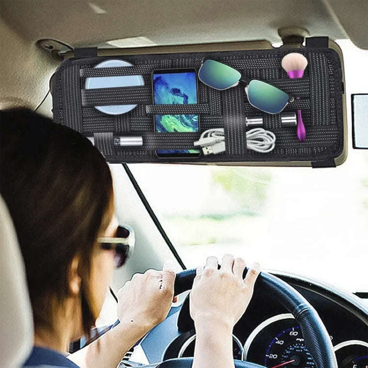 MuElastic Multi-functional Car Clip Sunvisor Car Storage Bag(Black)