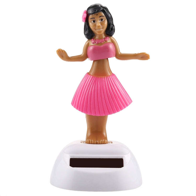 Solar Powered Bobble Head Dancing Toy Car Decoration Ornament Cute Hula Princess(Pink)