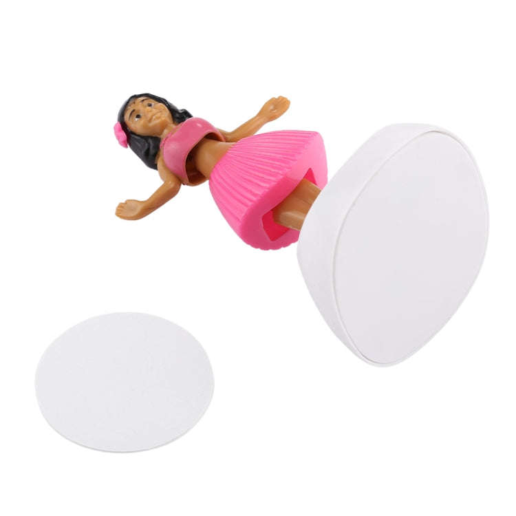 Solar Powered Bobble Head Dancing Toy Car Decoration Ornament Cute Hula Princess(Pink)