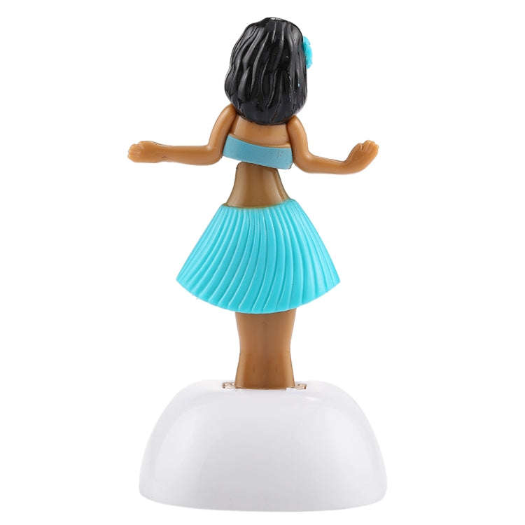 Solar Powered Bobble Head Dancing Toy Car Decoration Ornament Cute Hula Princess(Blue)