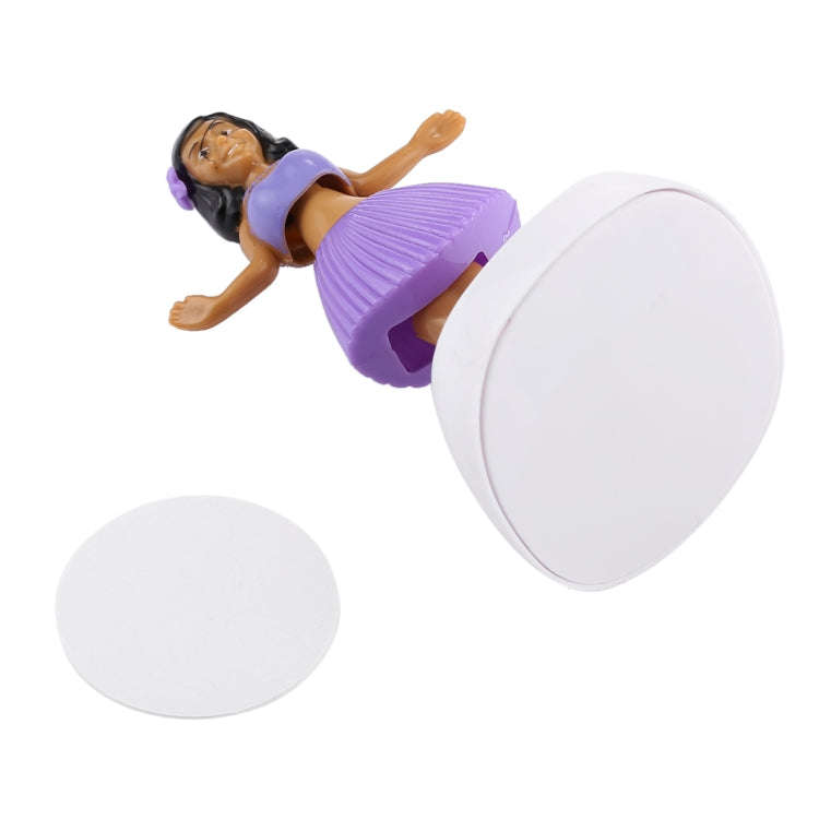 Solar Powered Bobble Head Dancing Toy Car Decoration Ornament Cute Hula Princess(Purple)