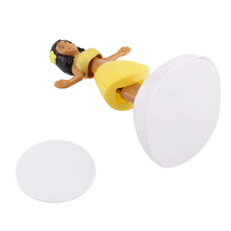 Solar Powered Bobble Head Dancing Toy Car Decoration Ornament Cute Hula Princess(Yellow)