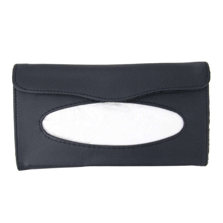 Elegant PU Leather Car Sun Visor Tissue Paper Holder Dispenser Box