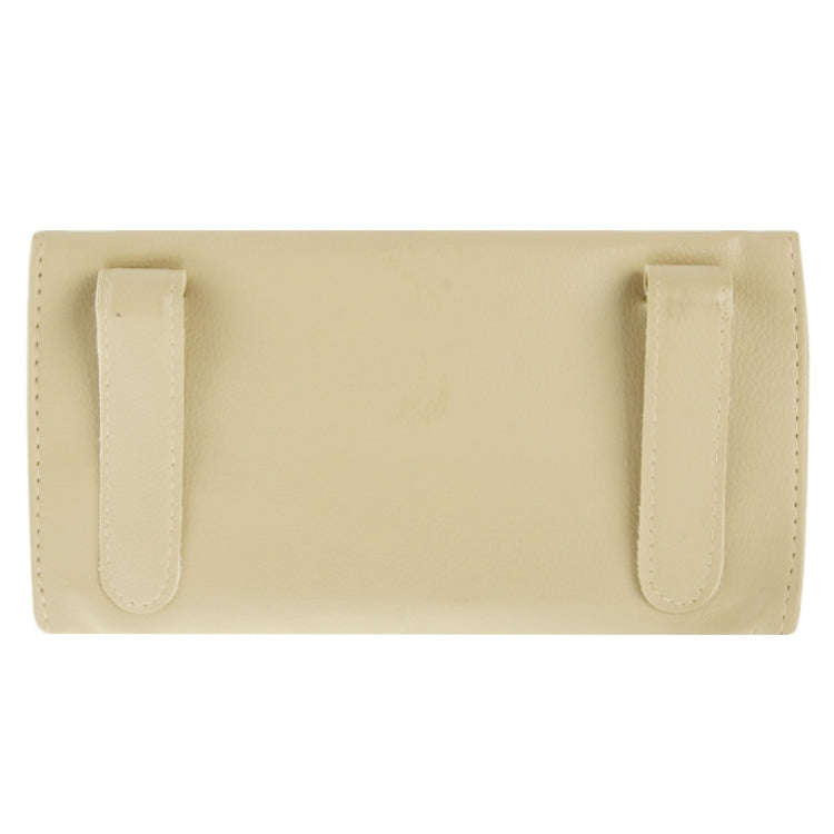 Elegant PU Leather Car Sun Visor Tissue Paper Holder Dispenser Box(Beige)