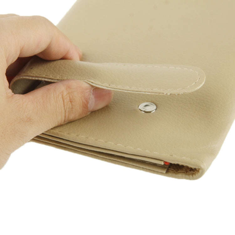 Elegant PU Leather Car Sun Visor Tissue Paper Holder Dispenser Box(Beige)