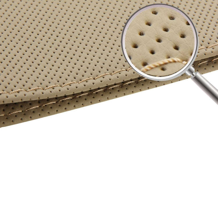 PU Leather Steering Wheel Cover With Needle and Thread, Size: 54x10.5cm (Beige)