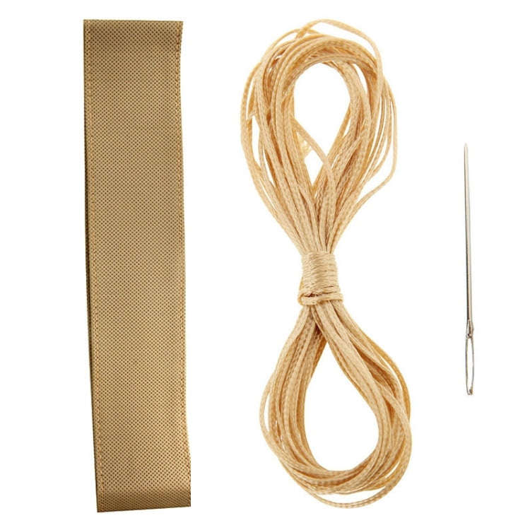PU Leather Steering Wheel Cover With Needle and Thread, Size: 54x10.5cm (Beige)