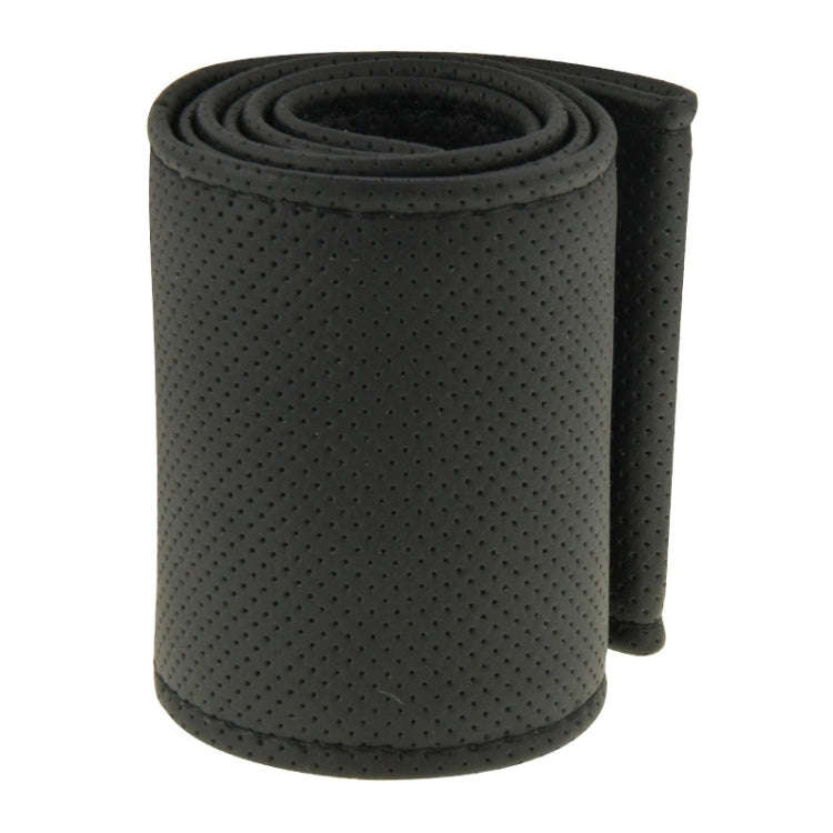 PU Leather Steering Wheel Cover With Needle and Thread, Size: 54x10.5cm (Black)