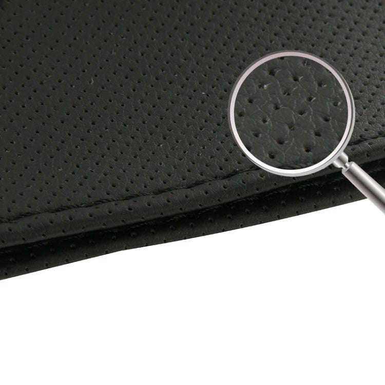 PU Leather Steering Wheel Cover With Needle and Thread, Size: 54x10.5cm (Black)