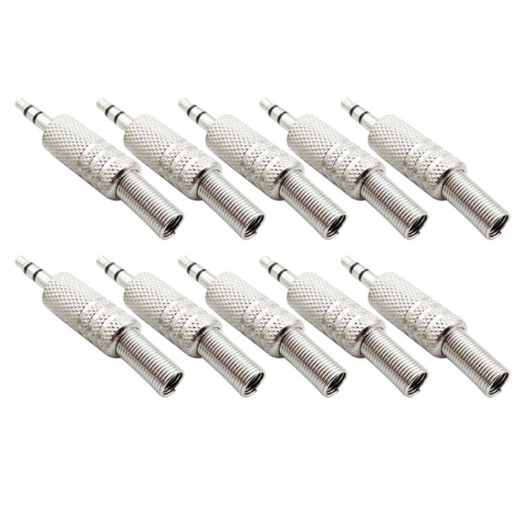 JL0037 3.5mm Audio Jack Connector (10 Pcs in One Package, the Price is for 10 Pcs)(Silver)