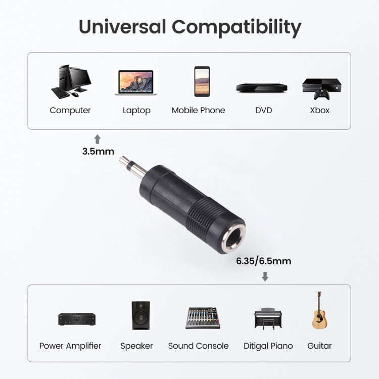 3.5mm Male to 6.35mm Female Mono Sound Converters Adapters (100 Pcs in One Package, the Price is ...