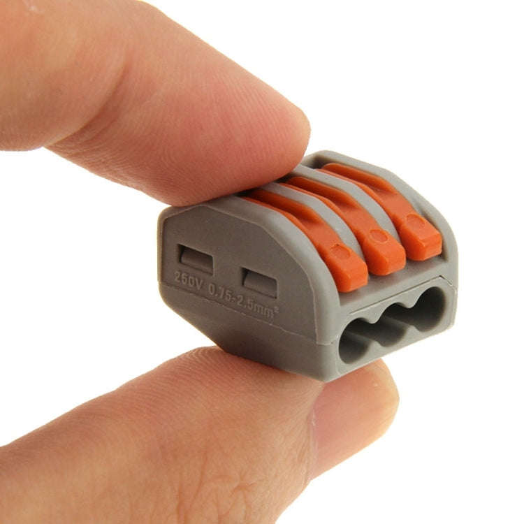 10 PCS Universal Compact 3 Pin Push Clamp Solderless Wire Connector