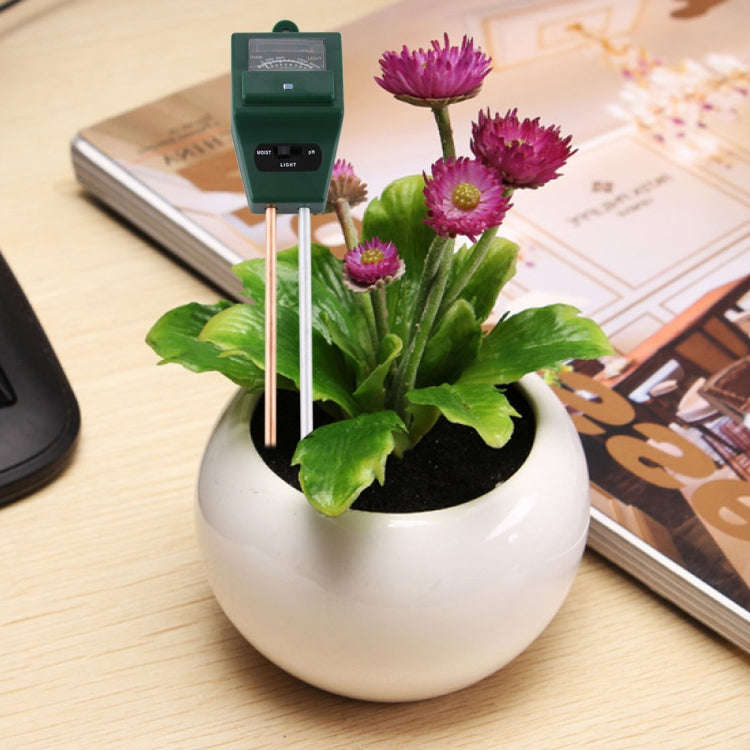 3 in 1 Plant Flowers Soil Meter (PH + Moisture + Light)(Green)