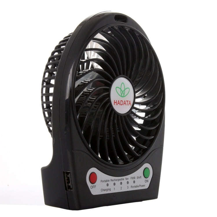 Hadata 4.3 inch Portable USB / Li-ion Battery Powered Rechargeable Fan with Third Wind Gear Adjus...
