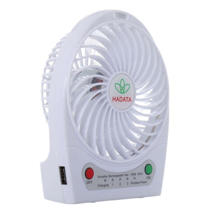 Hadata 4.3 inch Portable USB / Li-ion Battery Powered Rechargeable Fan with Third Wind Gear Adjus...