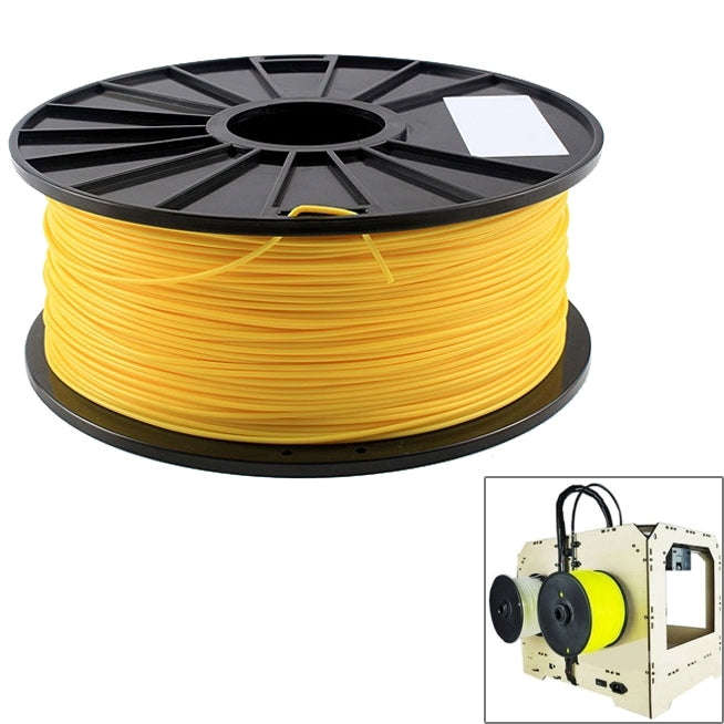PLA 3.0 mm Fluorescent 3D Printer Filaments, about 115m(Yellow)