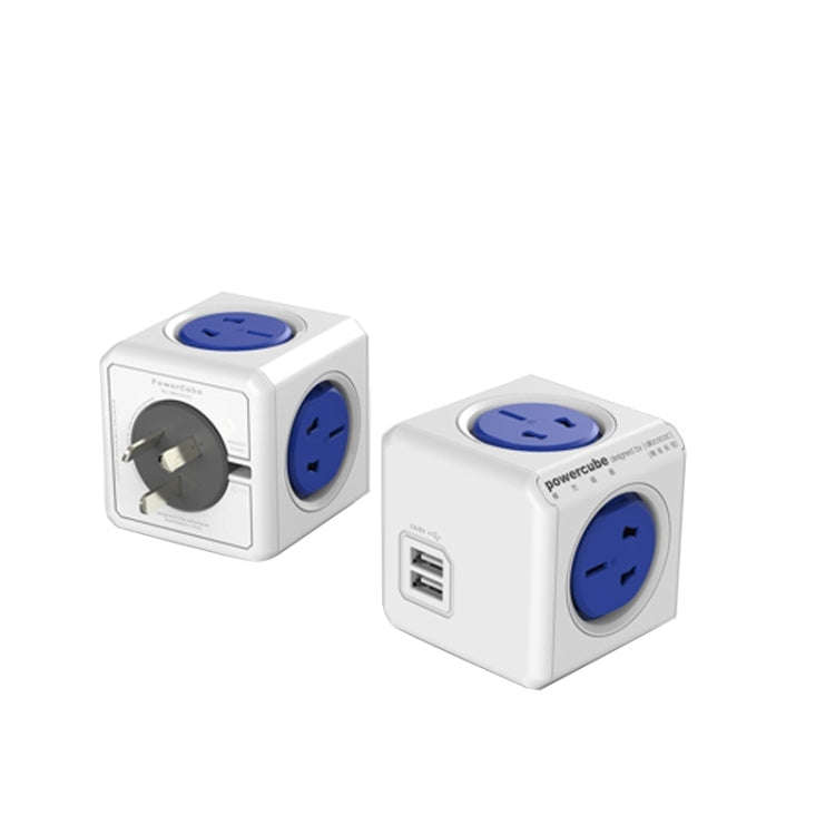 PowerCube 10A Universal Wall Adapter Power Socket with 4 US / AU Sockets and 2 USB Ports for Home...