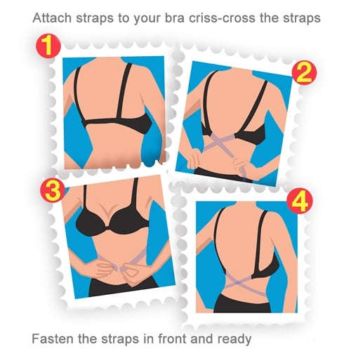 Adjustable Low Back Bra Strap Converter Backless V Conversion Solution(White)