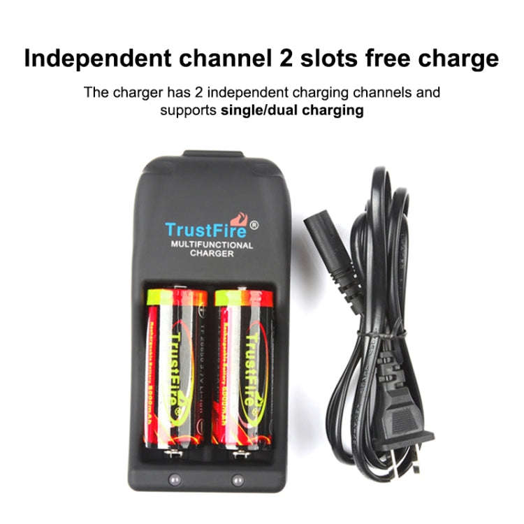 TR-006 Multi-function Battery Charger for 16340 / 18650 / 25500 / 26650 / 26700(Black)