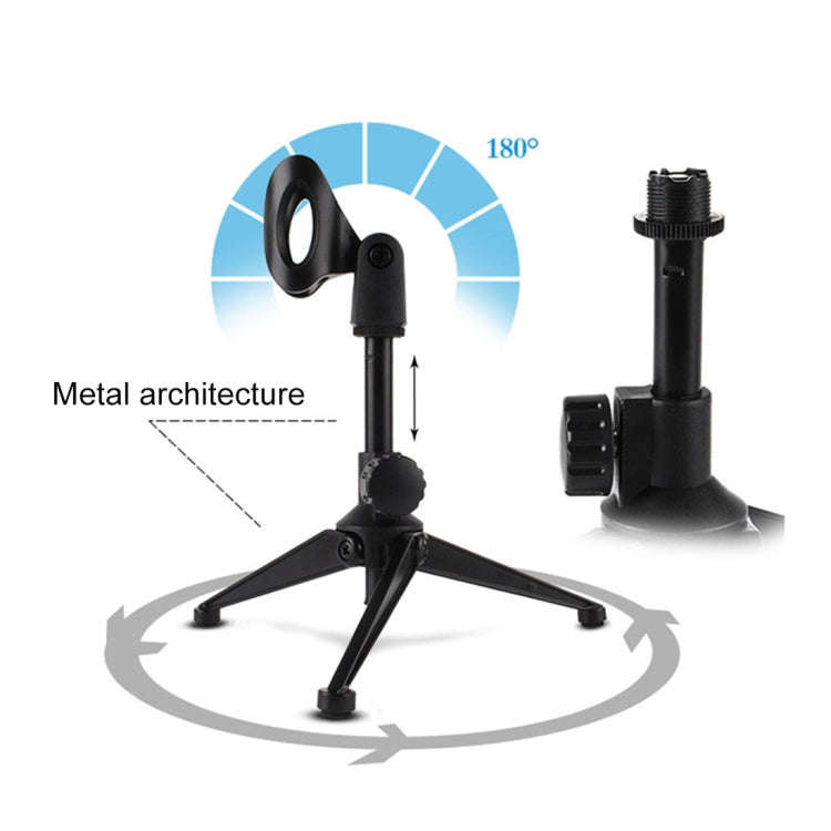 Extendable Adjustable Microphone Tripod Desktop Stand, Height: 19.5-24.5cm, For Live Broadcast, S...