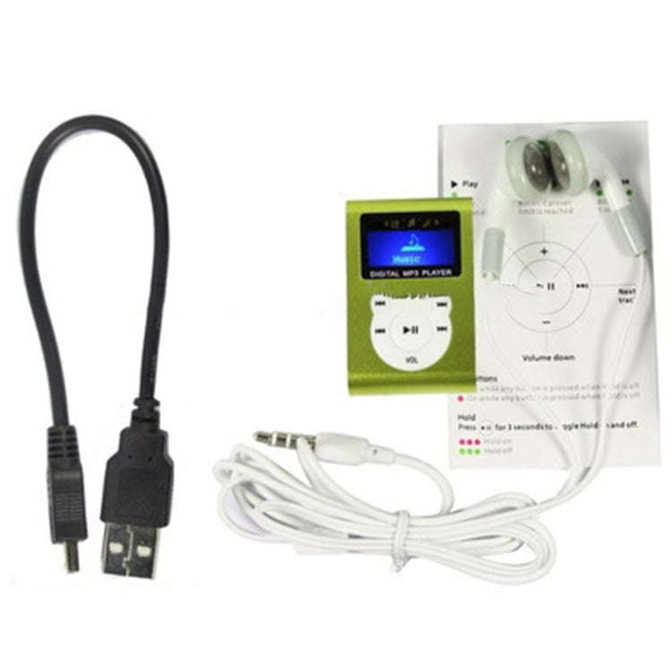 TF / Micro SD Card Slot MP3 Player with LCD Screen, Metal Clip