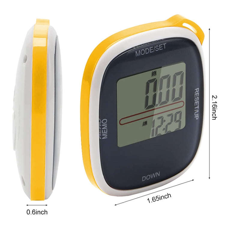 3D All Dimensional Multifunction Digital Electronic Pedometer Step Counter(Yellow)
