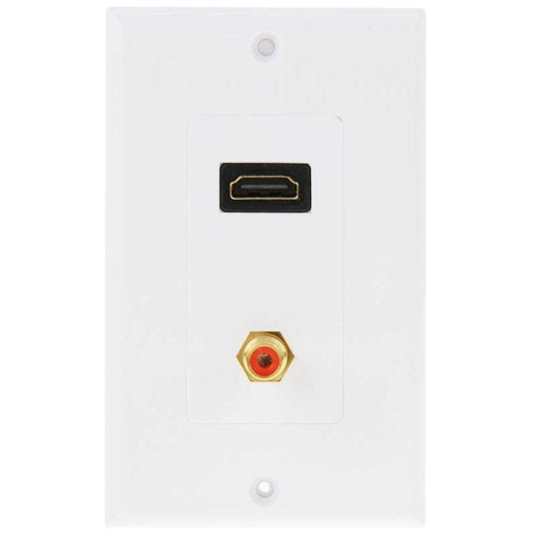 HDMI Female + RCA Female Plug Wall Plate Panel