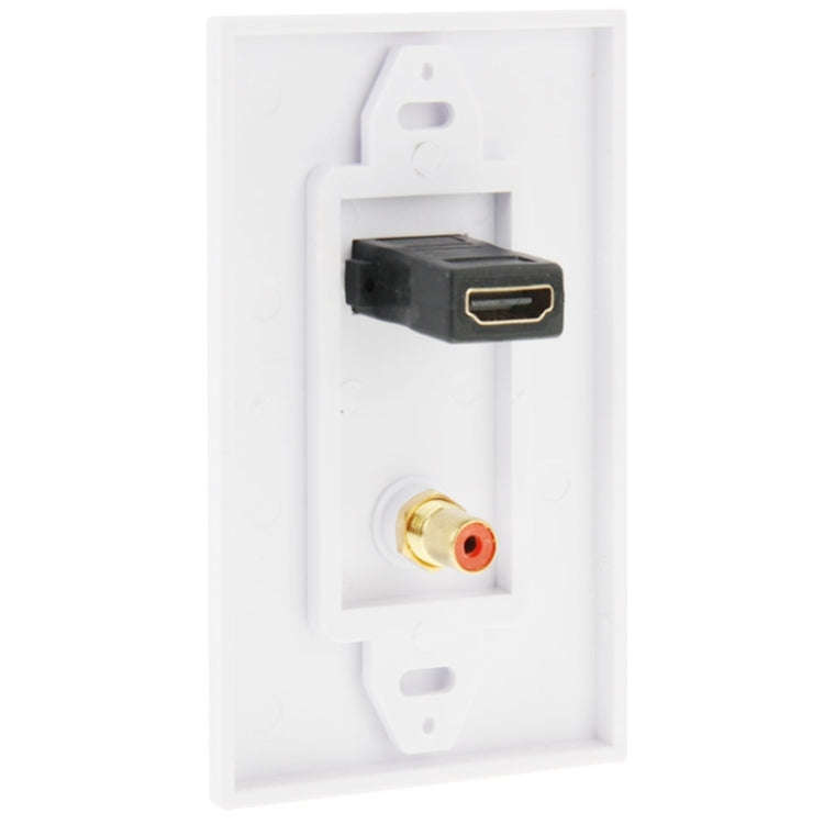 HDMI Female + RCA Female Plug Wall Plate Panel